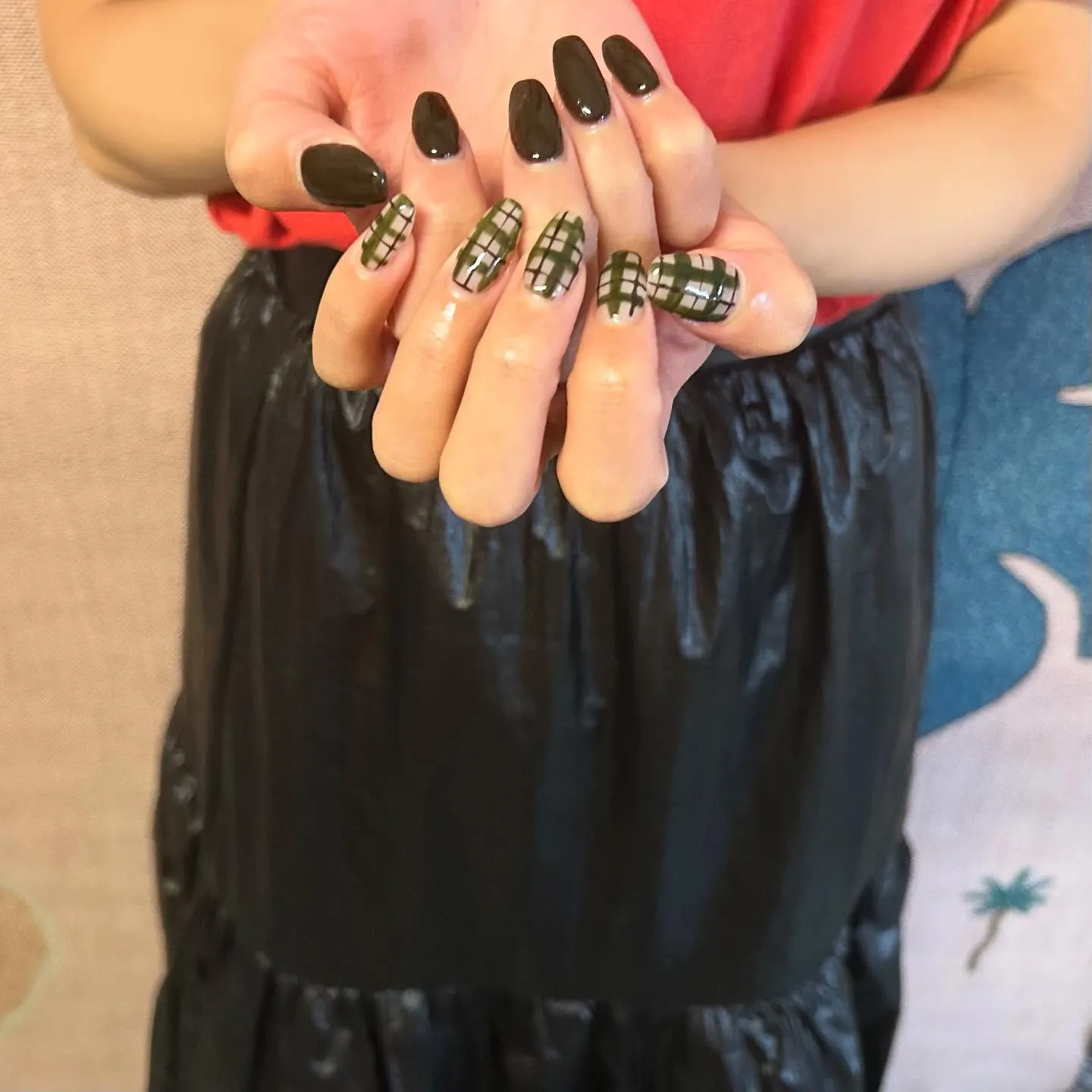 【チェック柄ネイル💅】