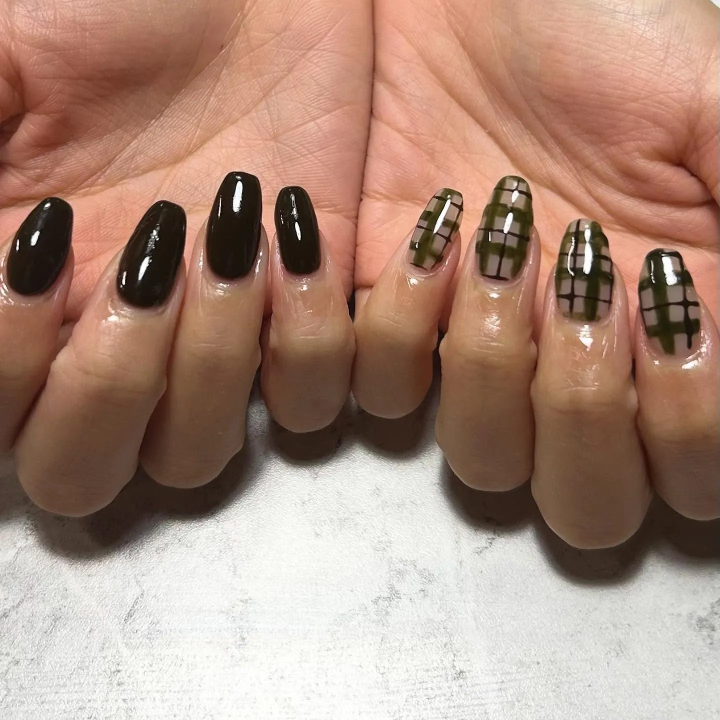【チェック柄ネイル💅】