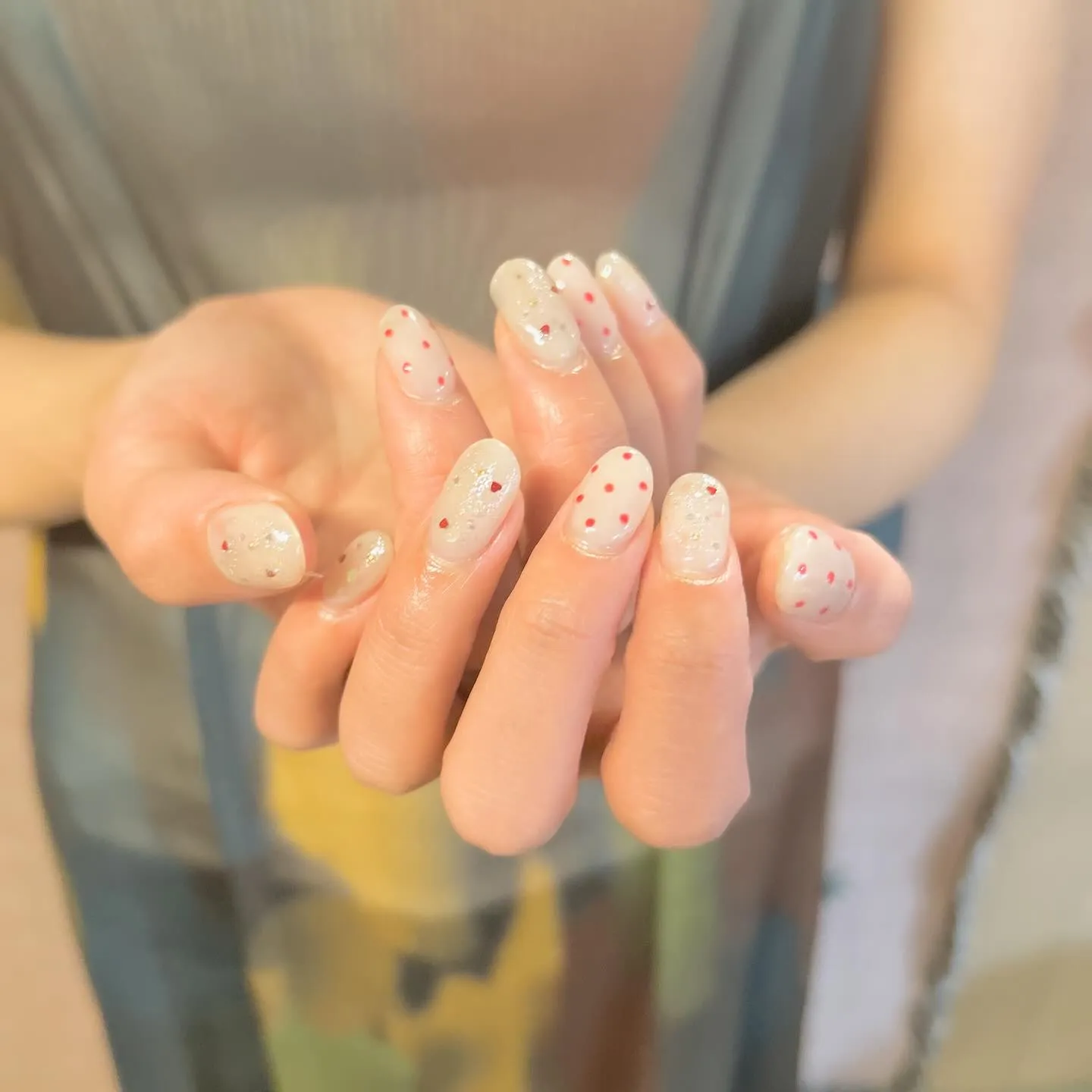 【ドット柄ネイル🫧】